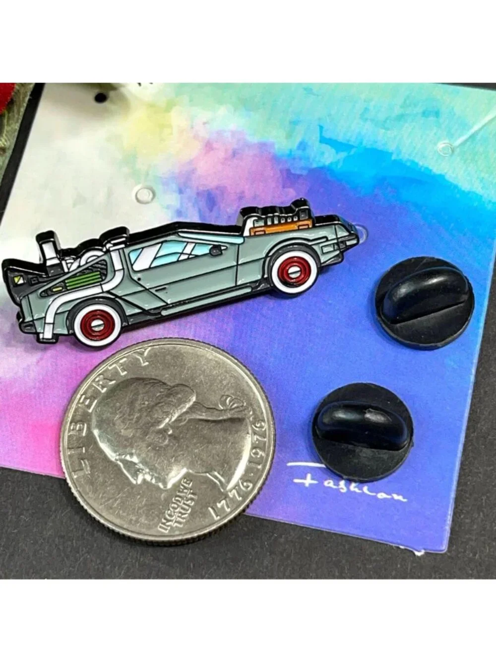 DeLorean Time Machine Lapel Pin Back Future Grey Car Enamel Badge Pin Jewelry
